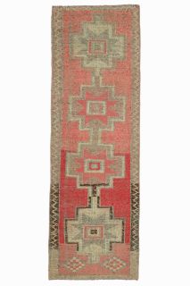 Turkish Vintage Runner Rug - Thumbnail