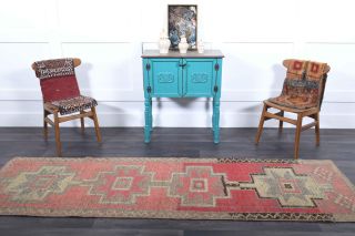 Turkish Vintage Runner Rug - Thumbnail