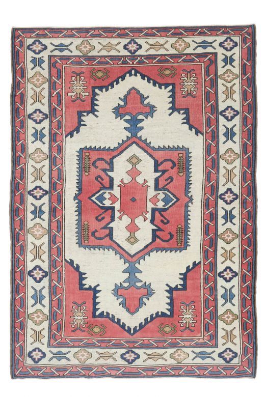 Pastel Colored Vintage Area Rug