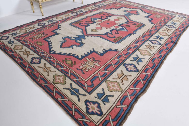 Pastel Colored Vintage Area Rug