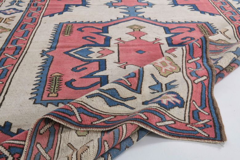 Pastel Colored Vintage Area Rug