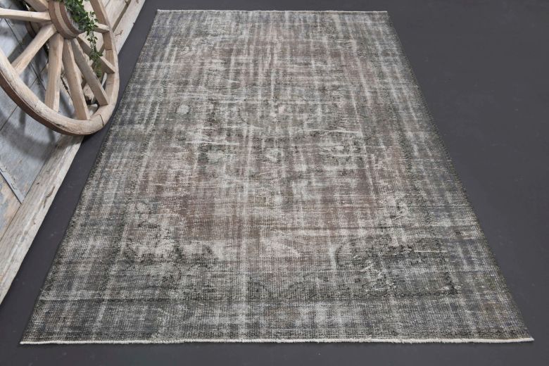 Distressed Oushak Area Rug