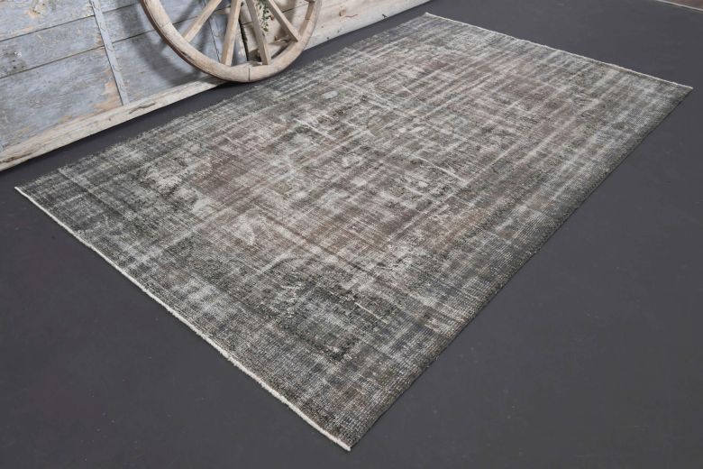 Distressed Oushak Area Rug