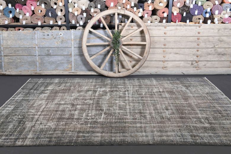 Distressed Oushak Area Rug