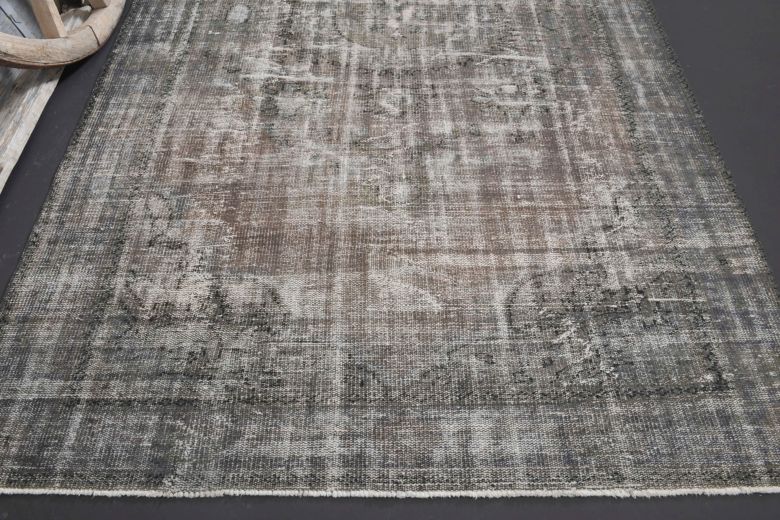 Distressed Oushak Area Rug