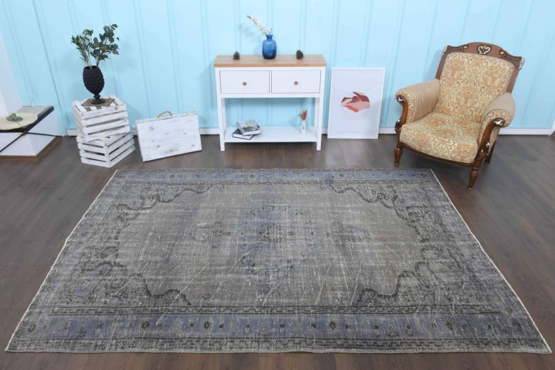 Muted Vintage Area Anatolian Rug