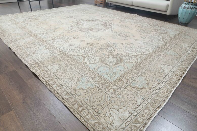 Vintage Hand-Knotted 10x12 Brown Persian Rug