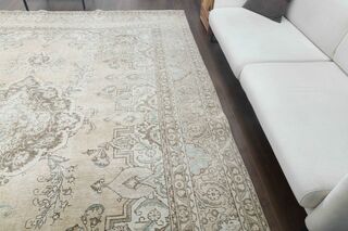 Vintage Hand-Knotted 10x12 Brown Persian Rug - Thumbnail