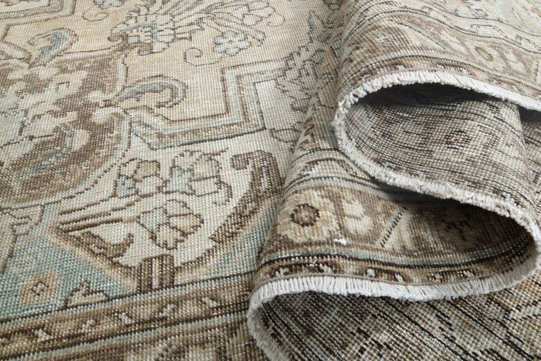 Vintage Hand-Knotted 10x12 Brown Persian Rug