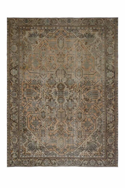 Rugser - Vintage Hand-Knotted 10x12 Orange Persian Rug