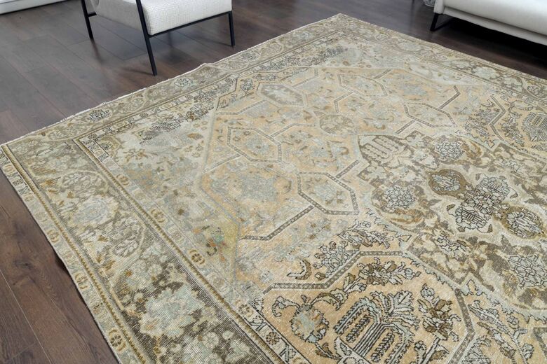 Vintage Hand-Knotted 10x12 Orange Persian Rug