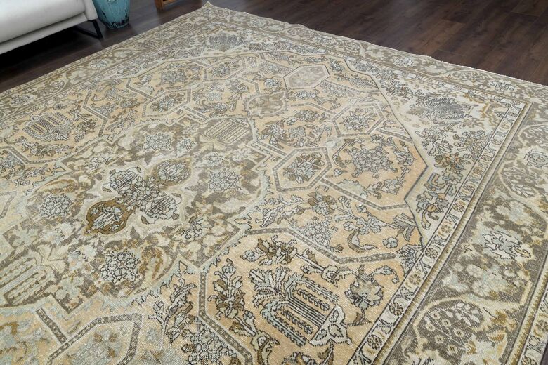 Vintage Hand-Knotted 10x12 Orange Persian Rug