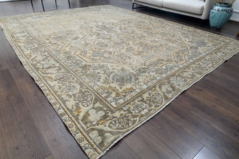 Vintage Hand-Knotted 10x12 Orange Persian Rug