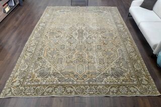 Vintage Hand-Knotted 10x12 Orange Persian Rug - Thumbnail