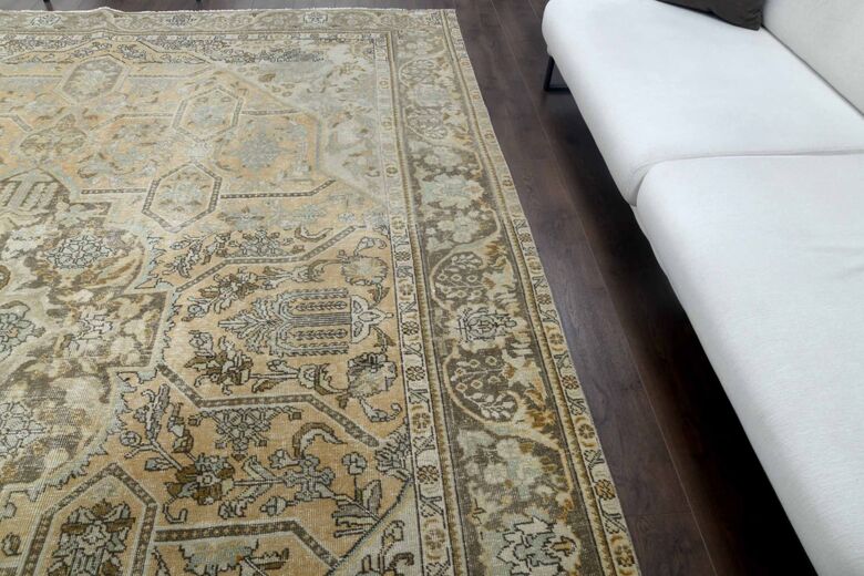 Vintage Hand-Knotted 10x12 Orange Persian Rug