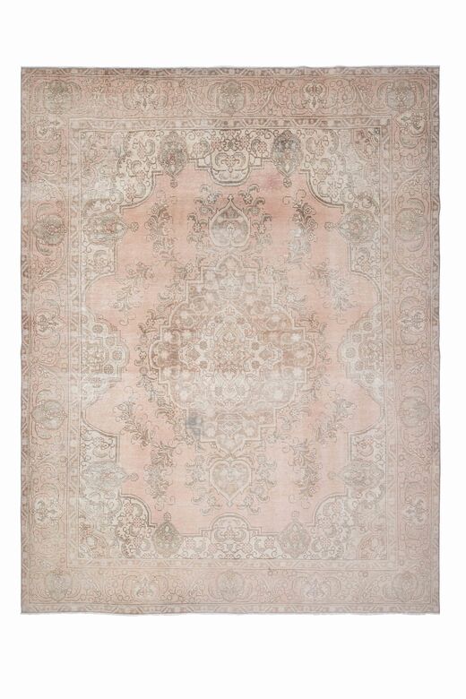 Rugser - Vintage Hand-Knotted 10x12 Pink Persian Rug