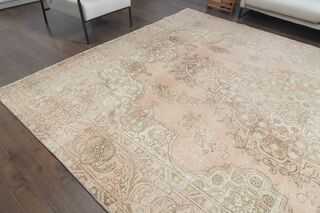 Vintage Hand-Knotted 10x12 Pink Persian Rug - Thumbnail