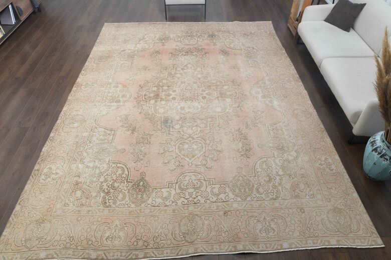 Vintage Hand-Knotted 10x12 Pink Persian Rug