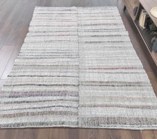 Vintage Striped Kilim Area Rug - Thumbnail