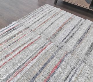 Vintage Striped Kilim Area Rug - Thumbnail