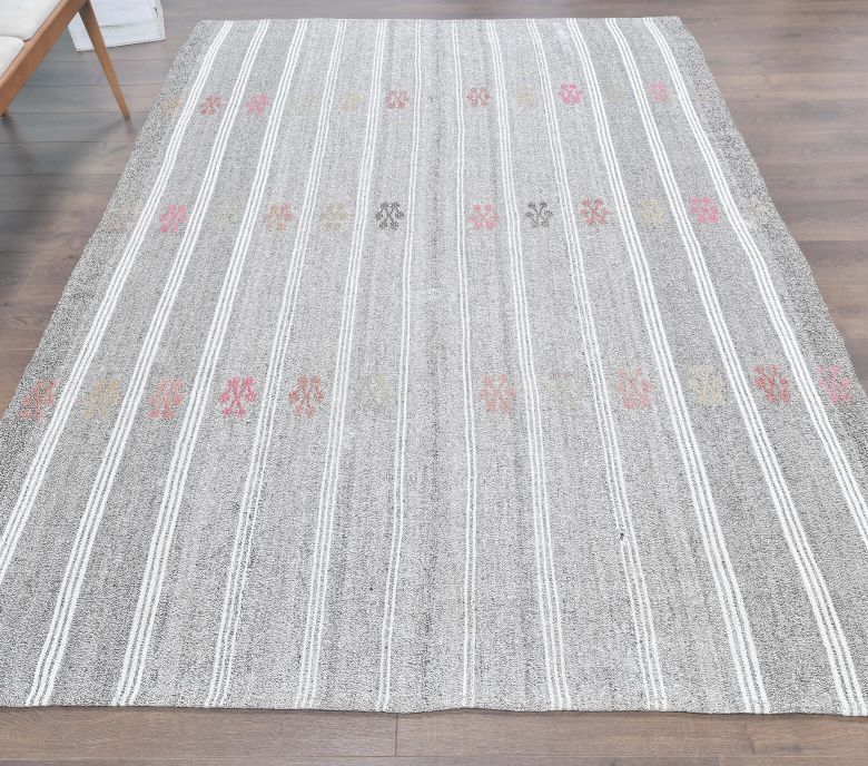 Vintage Gray Kilim Rug