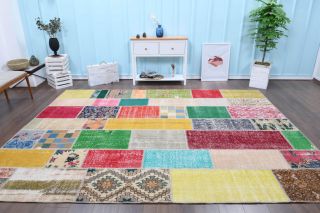 Vintage Patchwork Area Rug - Thumbnail