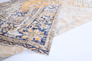 Distressed Oriental Orange Anatolian Rug - Thumbnail