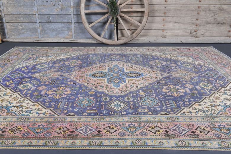 Heriz Style Vintage Large Area Rug