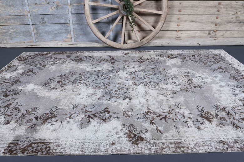 Distressed Vintage Anatolian Area Rug