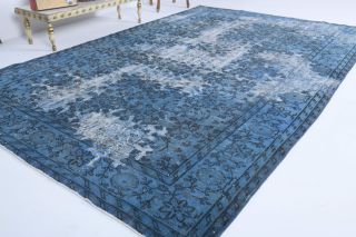 Vintage Distressed Blue Rug - Thumbnail