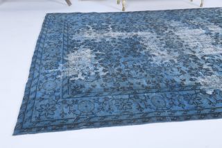 Vintage Distressed Blue Rug - Thumbnail