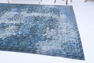 Vintage Distressed Blue Rug - Thumbnail