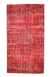 Overdyed Vintage Red Rug - Thumbnail