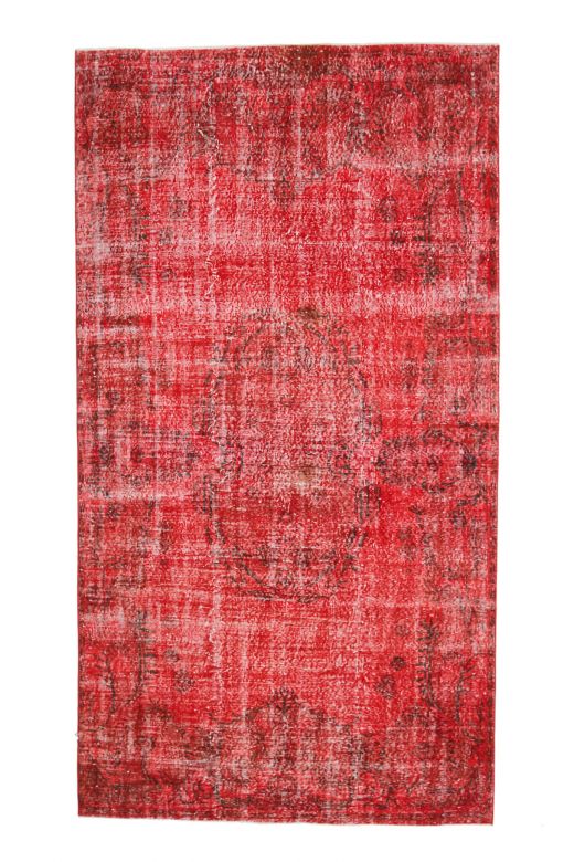 Overdyed Vintage Red Rug