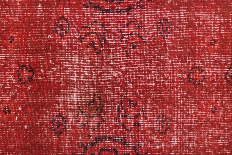 Overdyed Vintage Red Rug