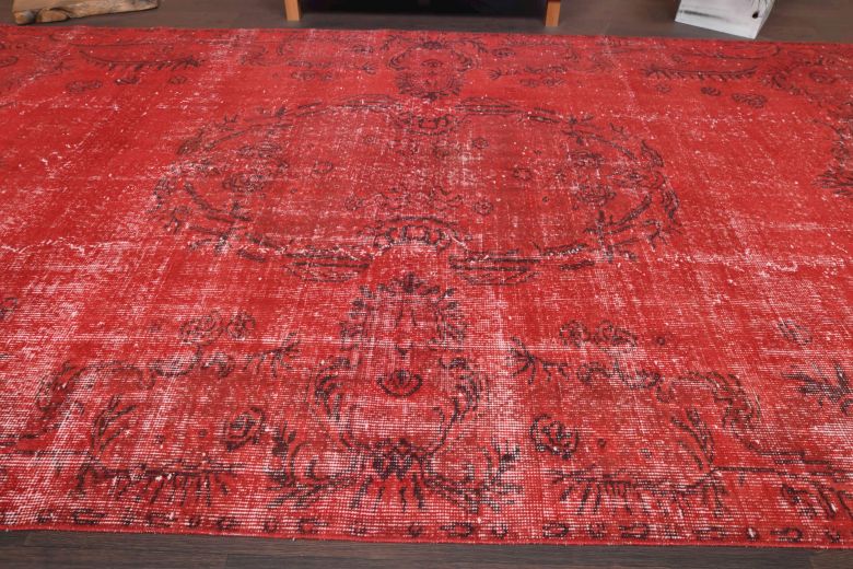 Overdyed Vintage Red Rug