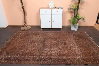 Intense Brown Colored Vintage Area Rug - Thumbnail