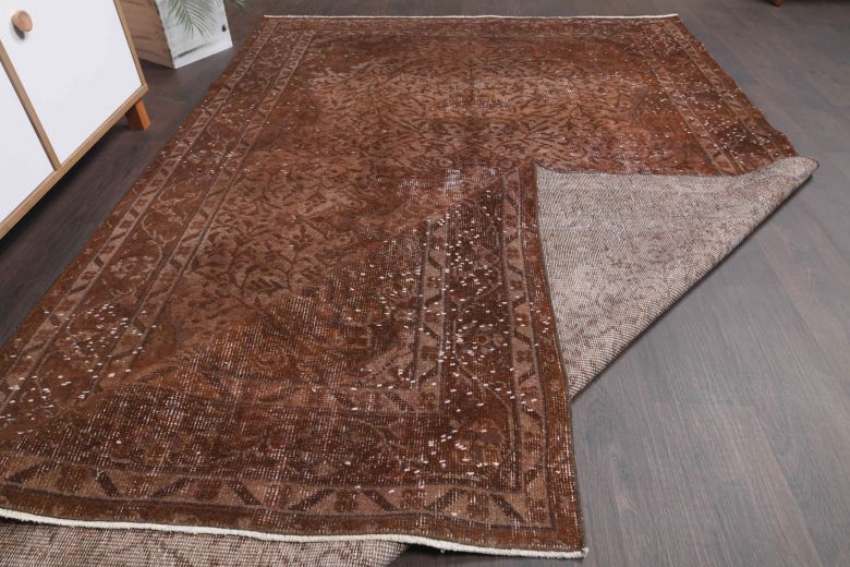 Intense Brown Colored Vintage Area Rug