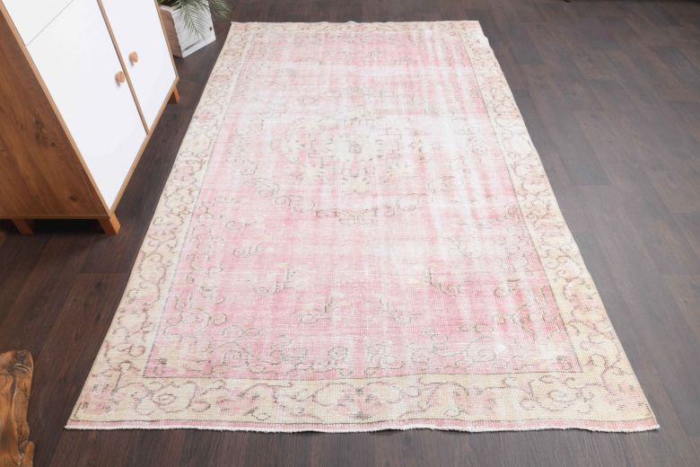 Bright Pink Vintage Area Rug