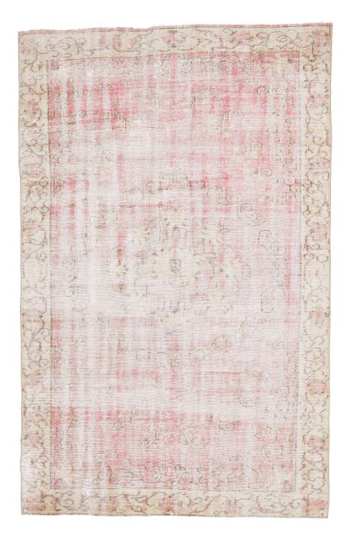 Bright Pink Vintage Anatolian Area Rug