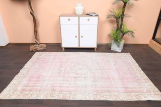 Bright Pink Vintage Anatolian Area Rug - Thumbnail