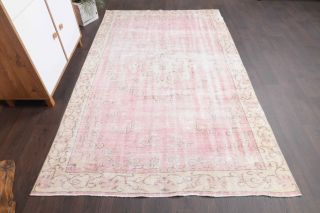 Bright Pink Vintage Anatolian Area Rug - Thumbnail