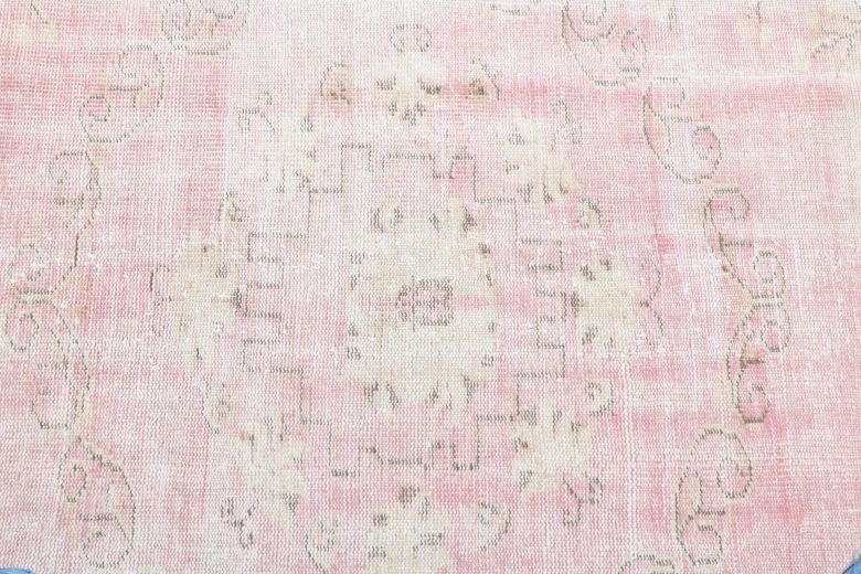 Bright Pink Vintage Anatolian Area Rug