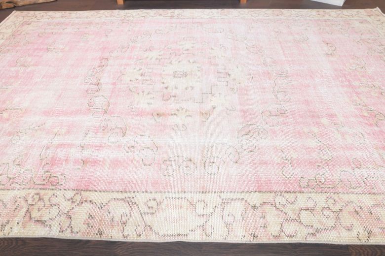 Bright Pink Vintage Anatolian Area Rug