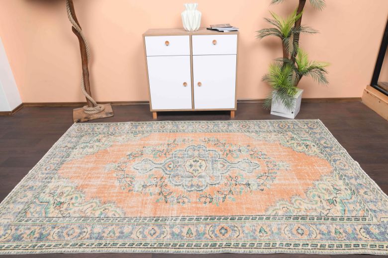 Vintage Anatolian Orange Area Rug