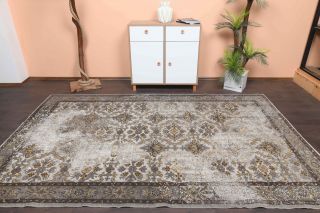 1960s Distressed Vintage Large Area Rug - Thumbnail