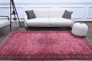 Vintage Pink Overdyed Area Rug - Thumbnail