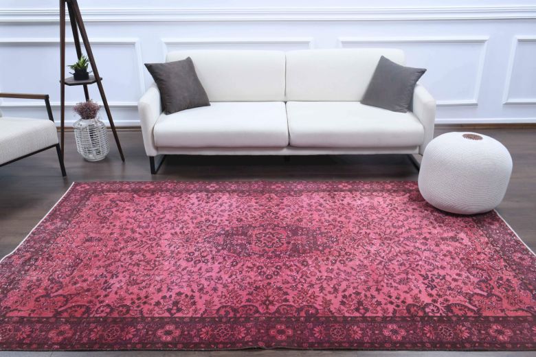 Vintage Pink Overdyed Area Rug