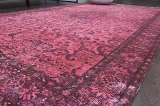 Vintage Pink Overdyed Area Rug - Thumbnail