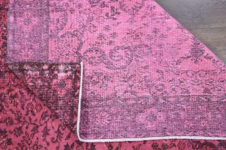 Vintage Pink Overdyed Area Rug - Thumbnail